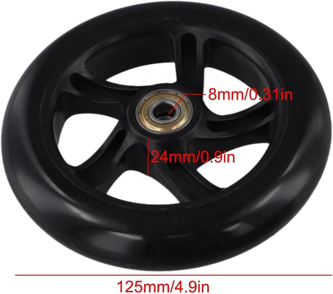 Scooter-Räder, 125 mm – 200 mm, mit Kugellagern für Roller, Rollschuhe, Trolleys, Mittellochdurchmes