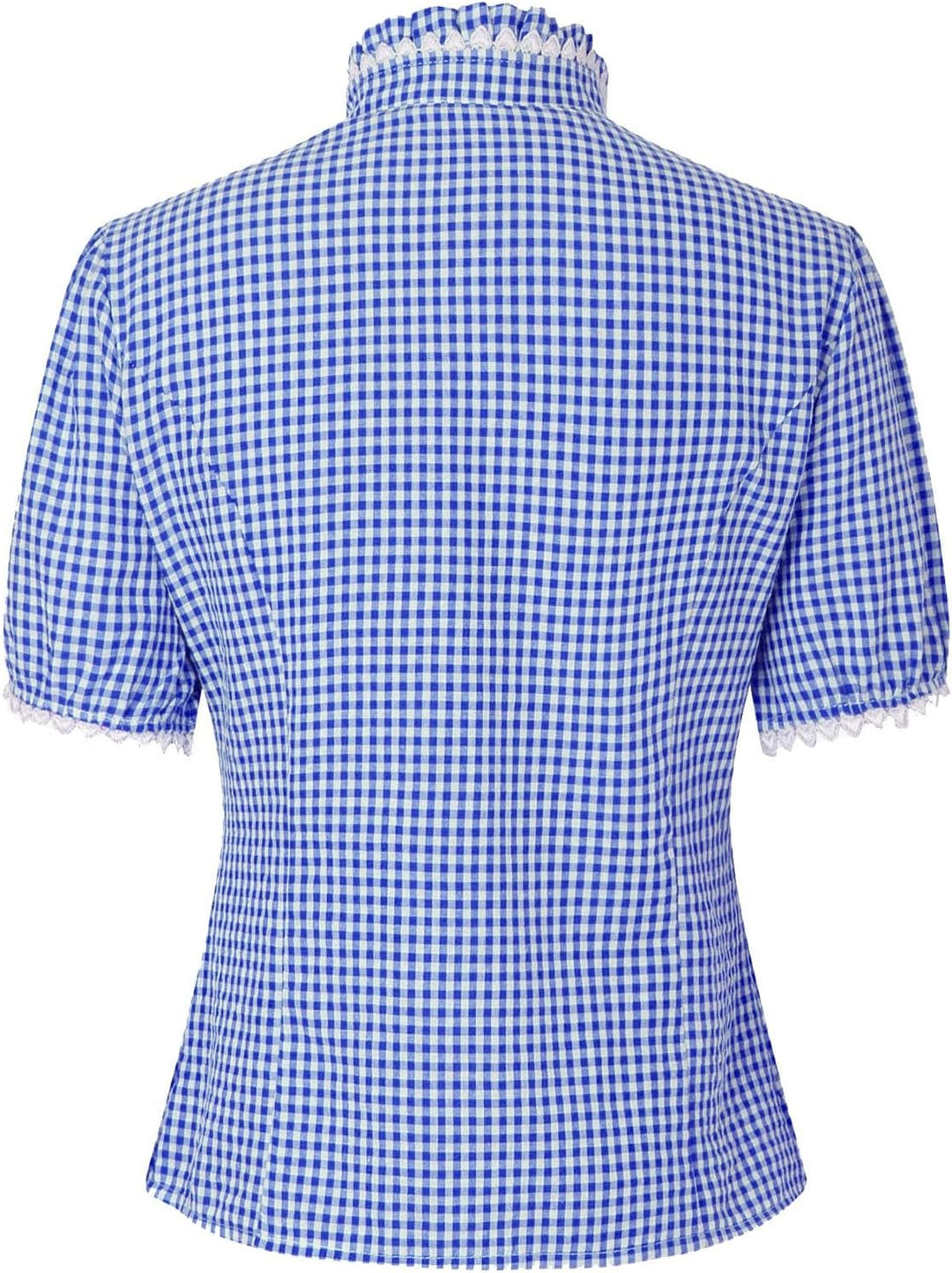 Trachtenbluse Damen Modern Karierte Bluse Oktoberfest Outfit Elegant Kurzarm Landhausmode Shirt Spit
