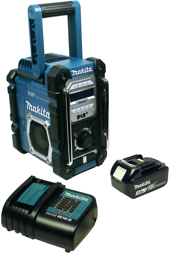 Makita DMR 112 Baustellenradio mit DAB+ und Bluetooth + Akku 3 Ah und Ladegerät