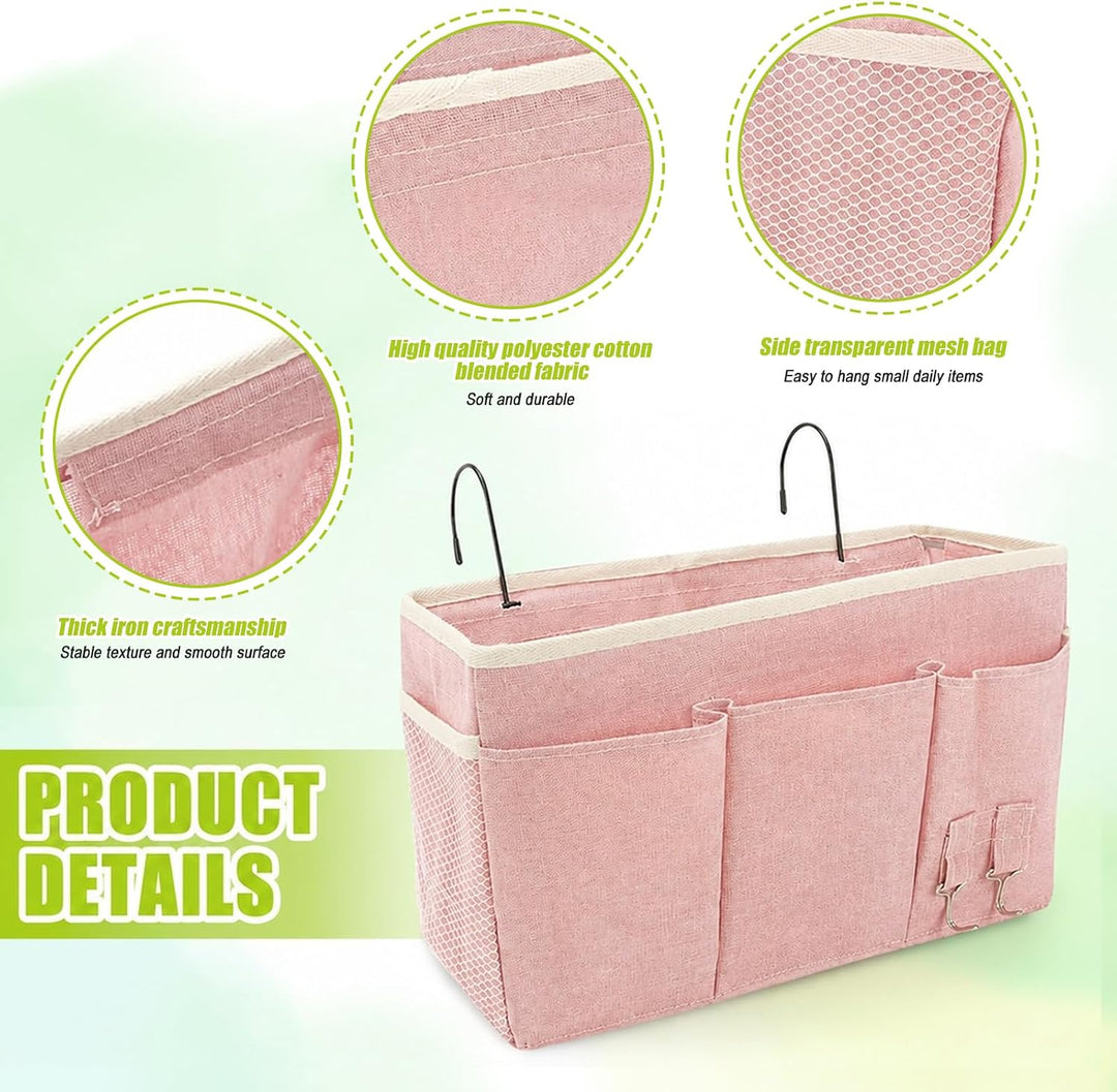 2er Set Bett Organizer zum Einhängen mit Bodenplatte – Hängeorganizer für Bett &amp; Hochbett, Hängeaufb