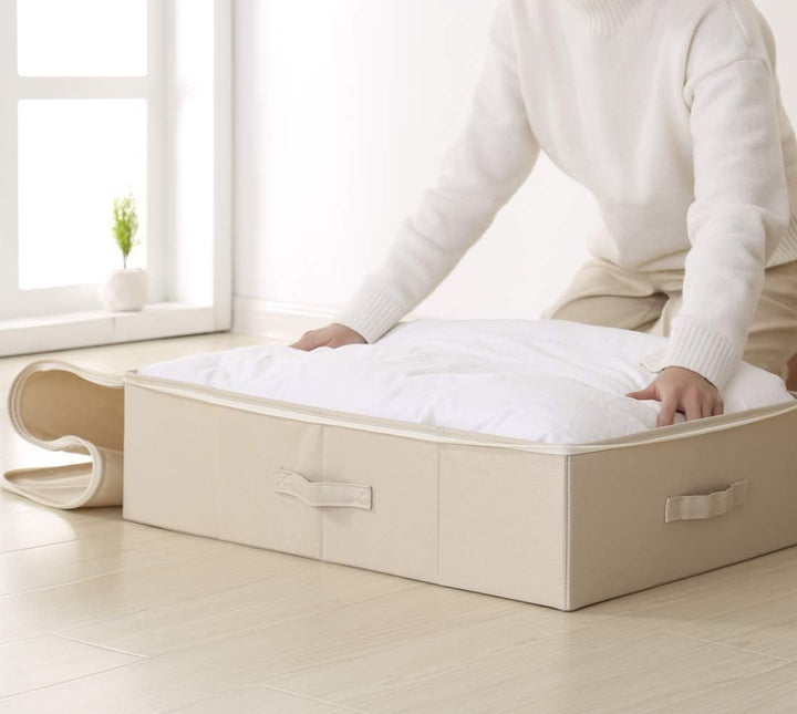 iwill CREATE PRO IKEA Style Fabric Folding Under Bed Aufbewahrungsbox Organizer mit Deckel, zusammen