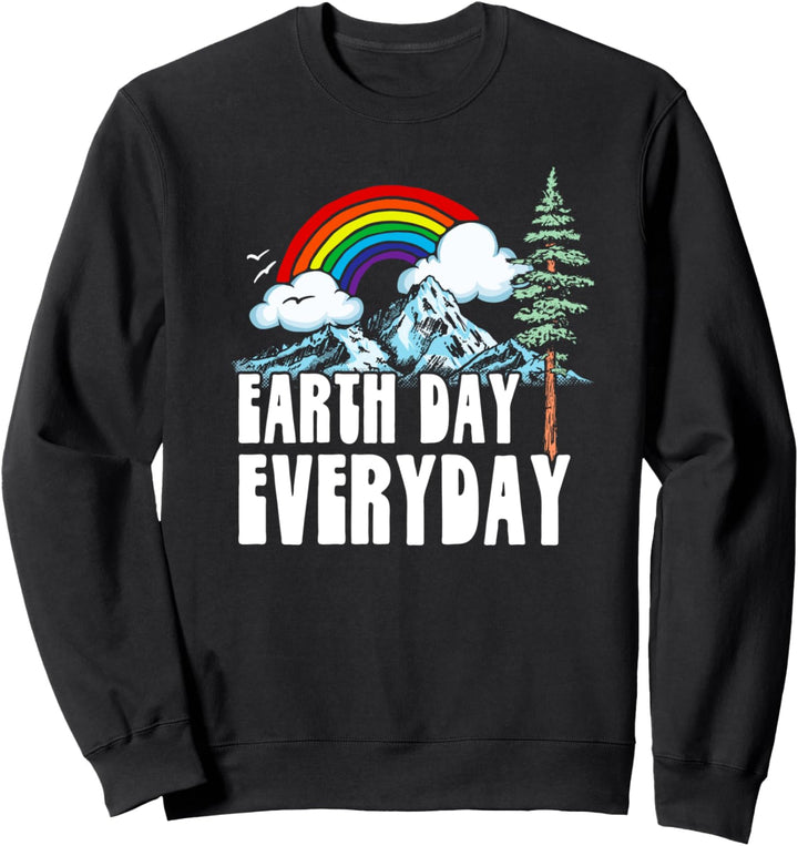 Earth Day Every Day! Vintage Rainbow Nature & Outdoor Retro Sweatshirt