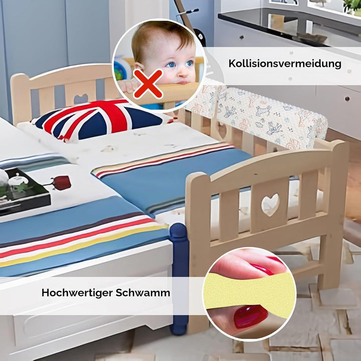 HAVARGO Bettkantenschutz für Kinderbetten, Bettschiene Stossfänger Schutz, Schutz für Bettrahmen Ran