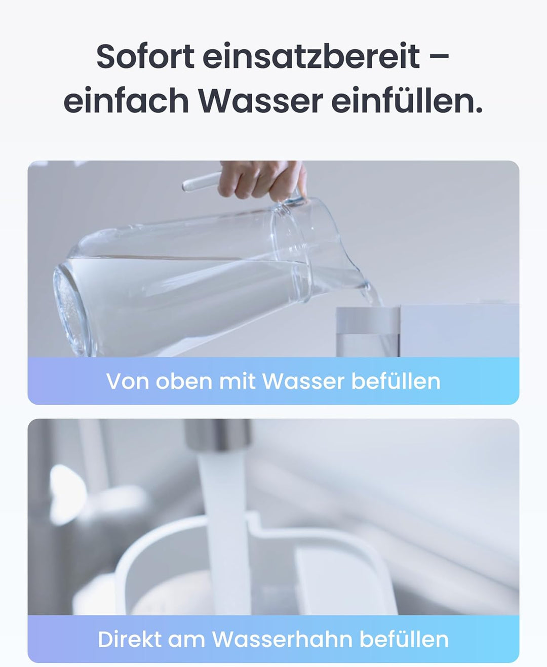 SwitchBot Verdunstungsluftbefeuchter, 750 ml/h, 4,5-L-Tank, ohne Nebel/weissen Staub, Top-Fill, wasc