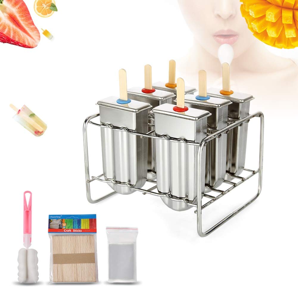 Popsicle Formen Edelstahl, Eislutscher Formen mit Stick Holder Eiscreme Form, Wiederverwendbar Stiel