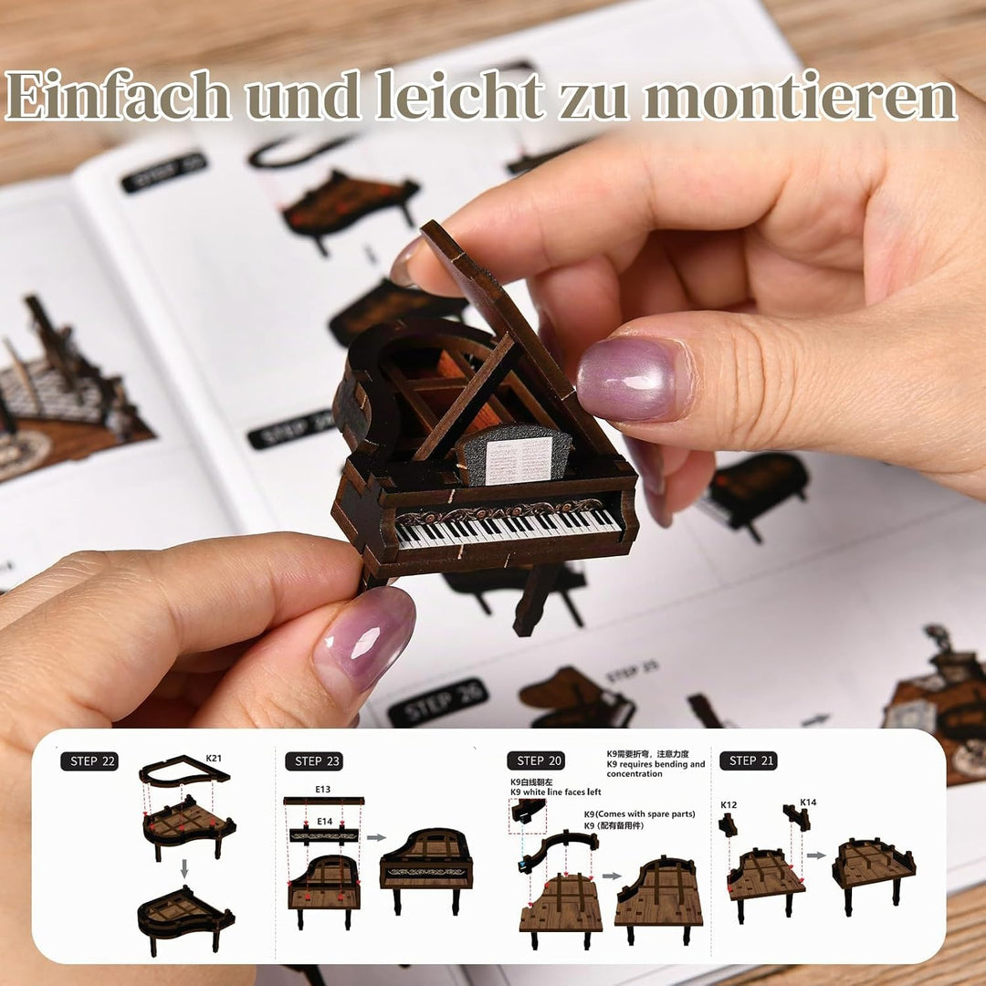 Book Nook Kit für Erwachsene - CRIOLPO DIY Miniatur Haus Holzpuzzle 3D Puppenhaus - Buchstütze für B