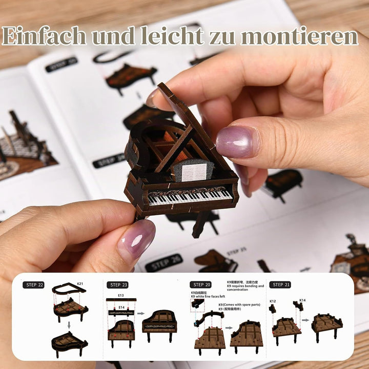 Book Nook Kit für Erwachsene - CRIOLPO DIY Miniatur Haus Holzpuzzle 3D Puppenhaus - Buchstütze für B