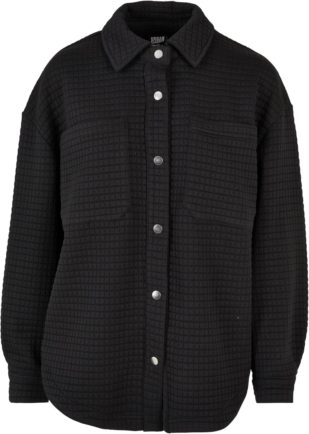 Urban Classics Damen Ladies Quilted Sweat Overshirt Strickjacke M Schwarz, M Schwarz