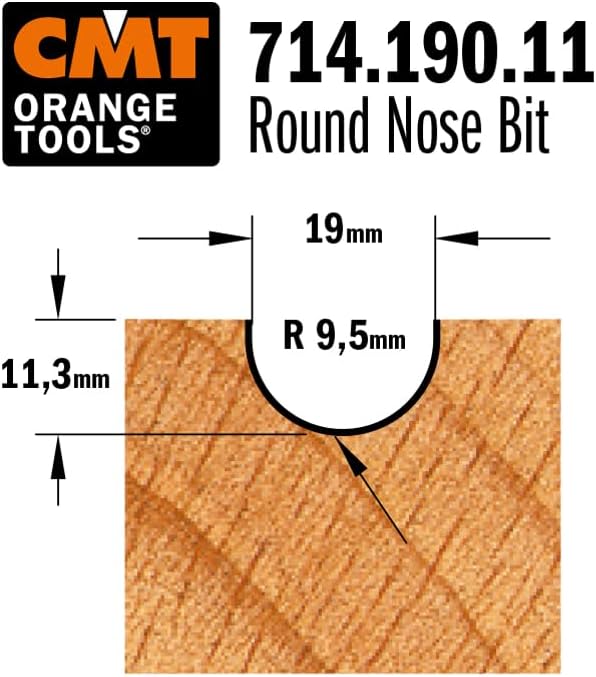 CMT Orange Tools 714.190.11 – Erdbeere Radio konvex HM S 6 D 19 R 9.5