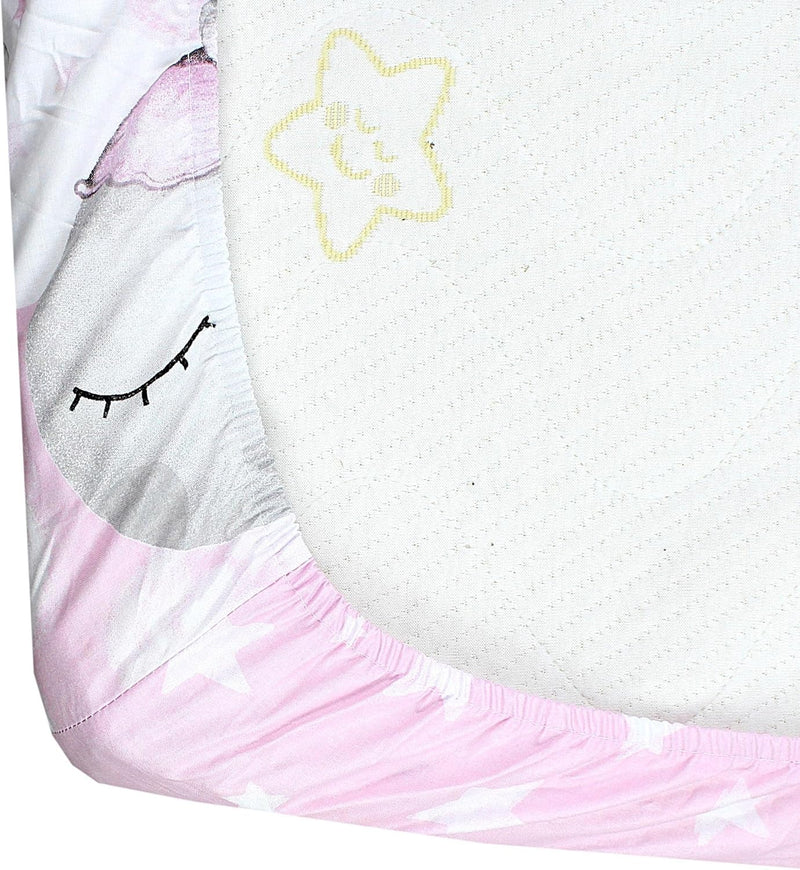 TupTam Baby Spannbettlaken Kinder Spannbetttuch für Babybett Kinderbett 2er Pack, Farbe: Mond mit El