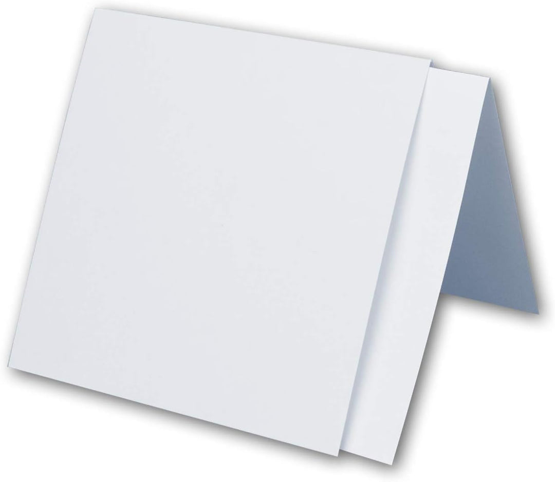 50x Quadratisches Karten-Set mit Briefumschlägen & Einleger - 13,5 x 13,5 cm - Weiss - quadratische