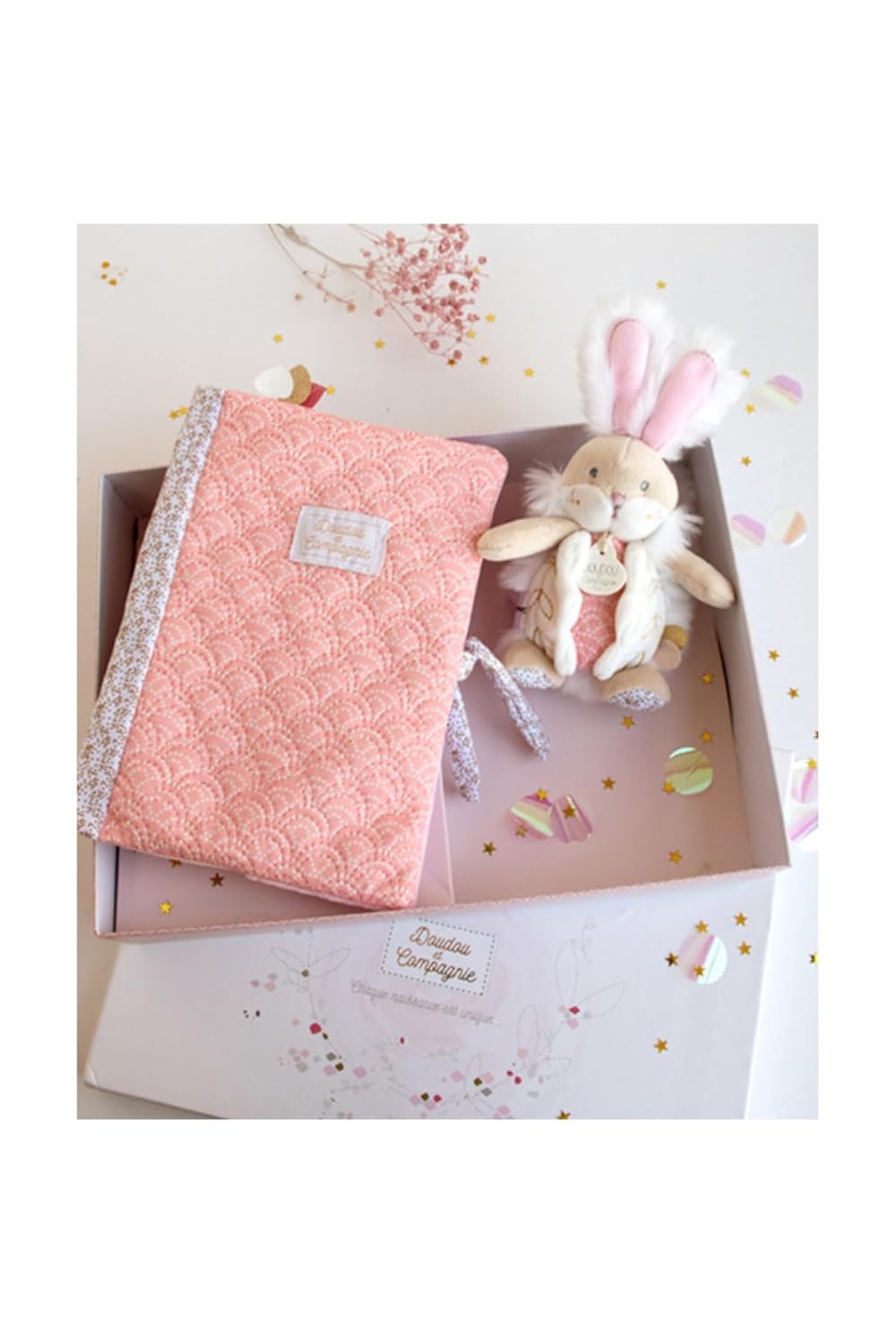 Doudou et Compagnie DC3498 RABBIT OF SUGAR Rose - Box schützt Gesundheitsheft + Decke, rosa, Rosa