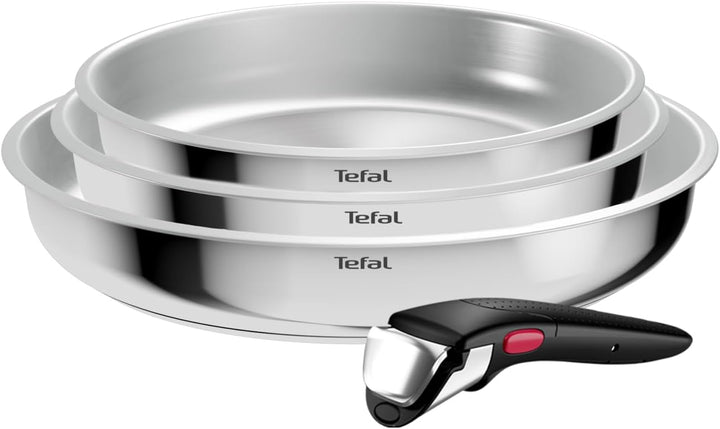 Tefal Ingenio Comfort Max 4-tlg. Pfannen-Set, extrastarker Boden, unversiegelt, platzsparend, Thermo