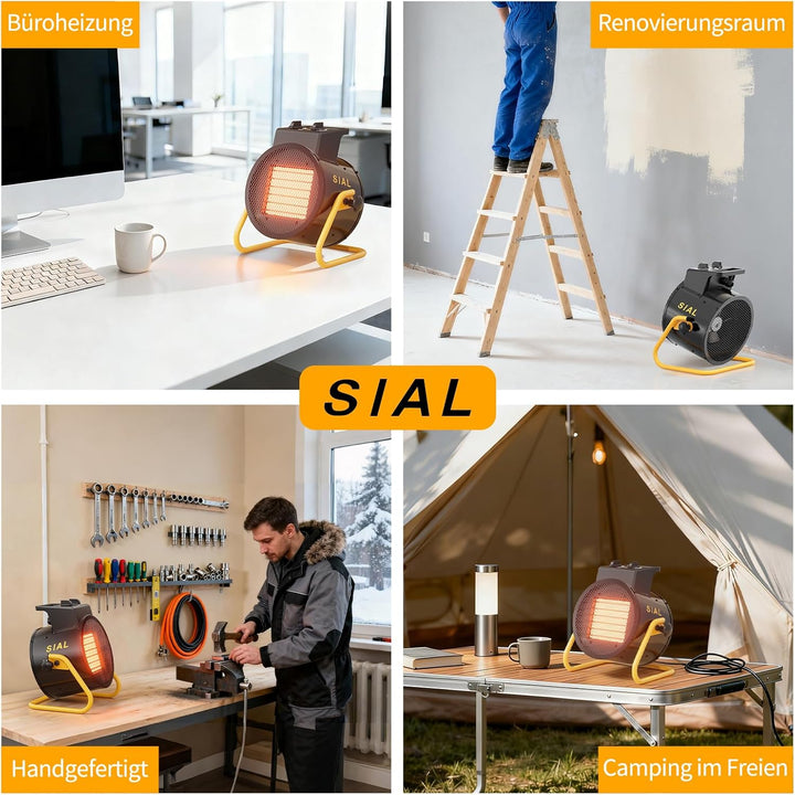 SIAL 5000 W Heizlüfter - Elektroheizgebläse - Keramik Heizstrahler - Bauheizer Bautrockner - Heizger