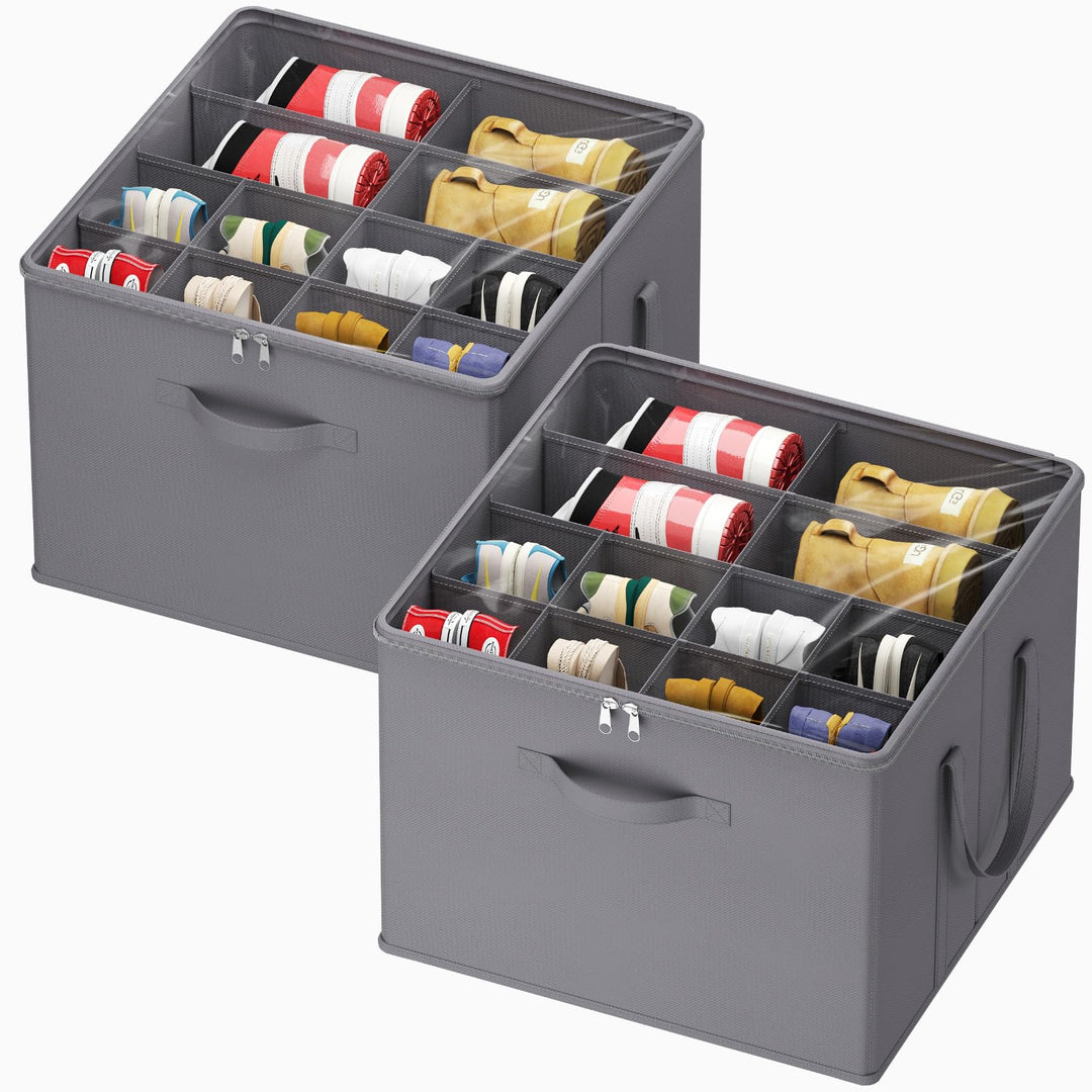Lifewit Schuhorganizer für 16 Paar, Grosser Schuhschran für Closet mit Unterteilungen und Deckel, Pl
