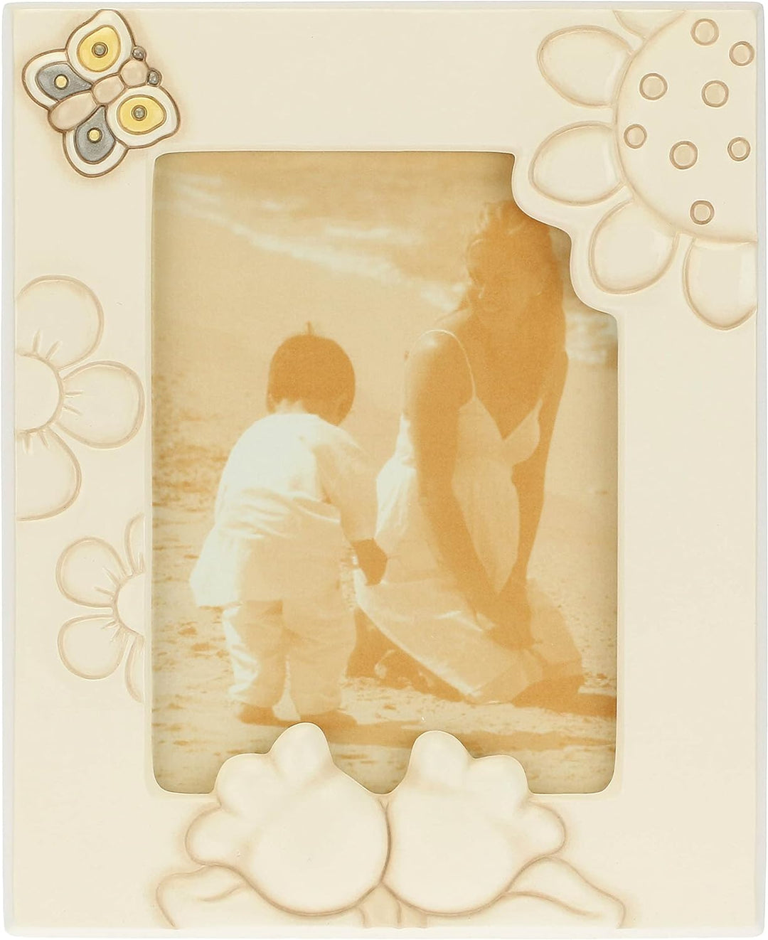 THUN - Fotorahmen - Zubehör für Zuhause - Geschenkidee - Linie Elegance - Keramik, Rahmen aus Kiefer