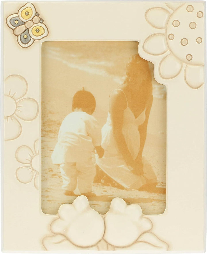 THUN - Fotorahmen - Zubehör für Zuhause - Geschenkidee - Linie Elegance - Keramik, Rahmen aus Kiefer