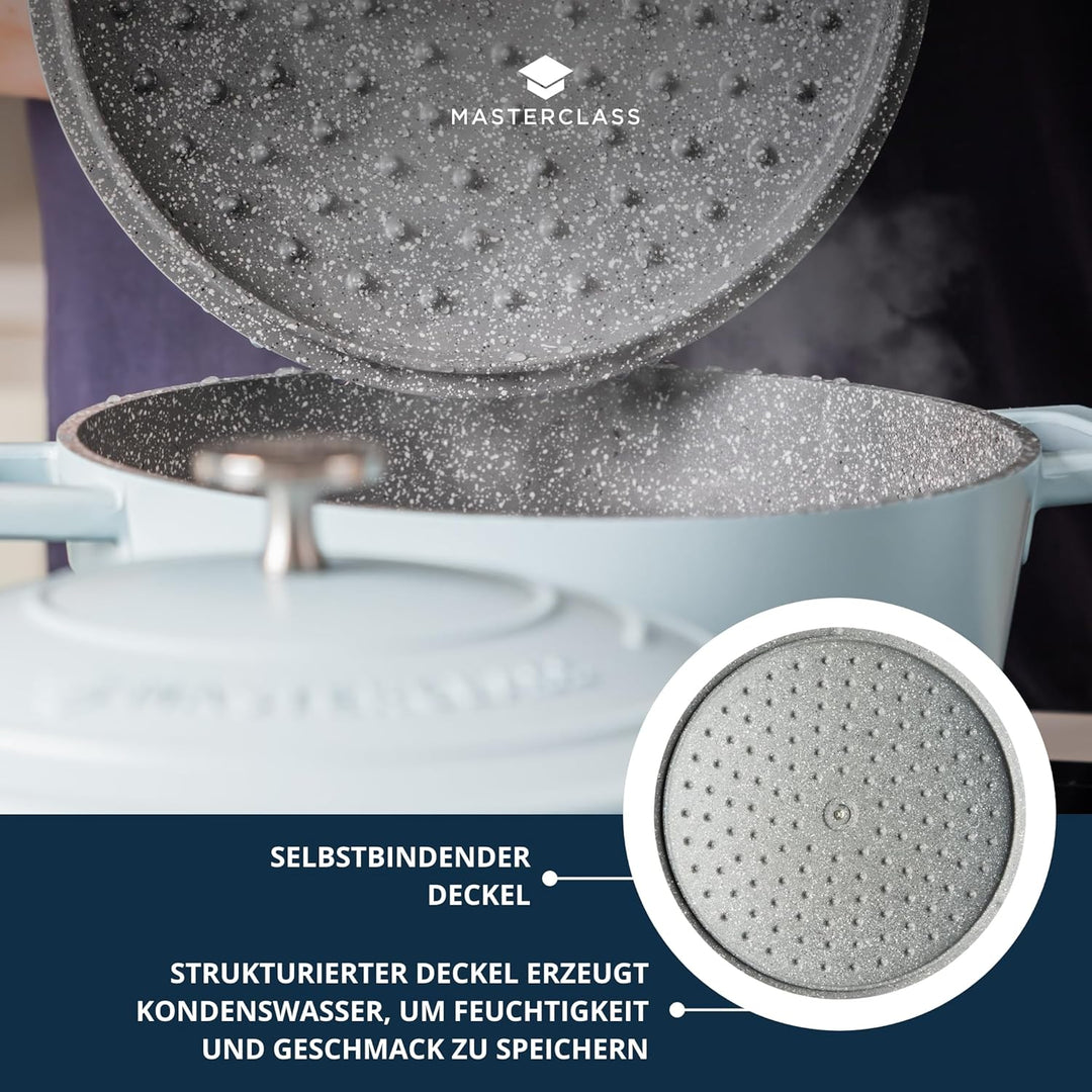 MasterClass Mittelgrosser Auflaufform mit Deckel 4L/24 cm, leichter Aluminiumguss, Induktionsherd un