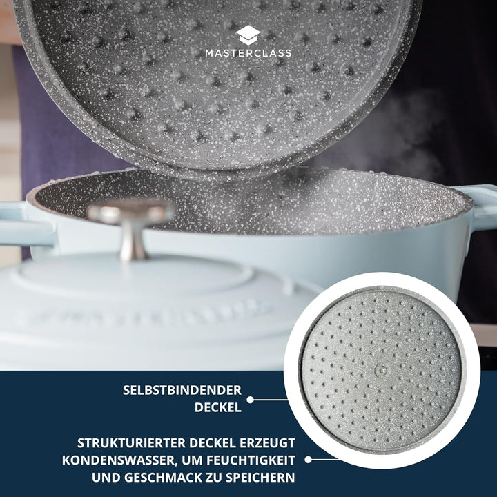 MasterClass Mittelgrosser Auflaufform mit Deckel 4L/24 cm, leichter Aluminiumguss, Induktionsherd un