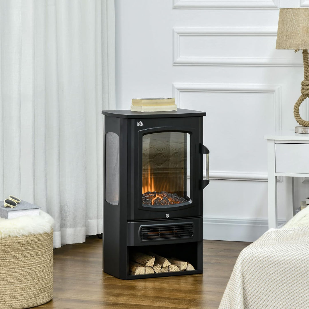 HOMCOM LED Elektrokamin Standkamin Kaminofen mit Flammeneffekt 1000/2000W Innenraumheizung Heizlüfte