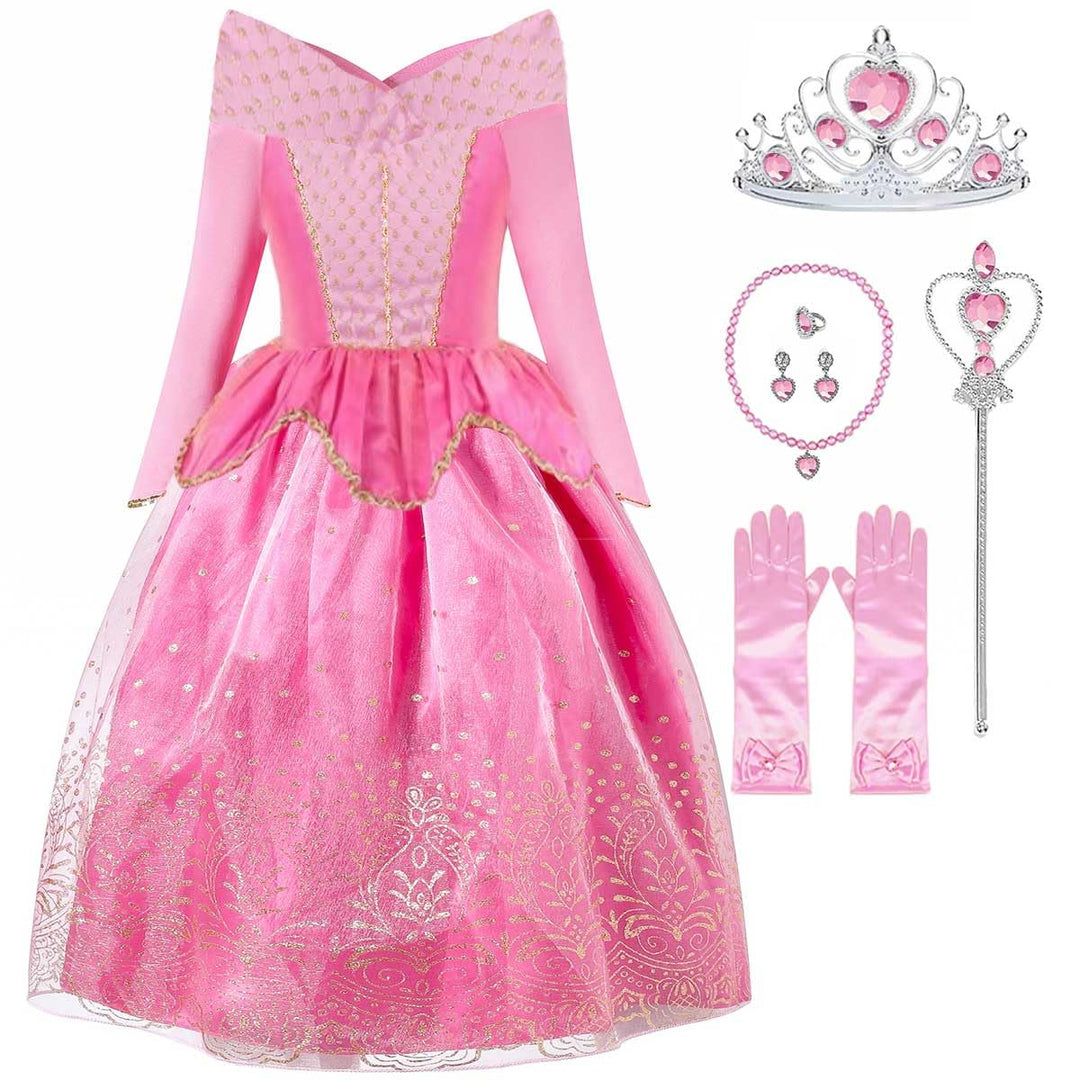 Tyidalin Mädchen Prinzessin Aurora Kleid Kinder Dornröschen Kostüm Geburtstag Party Weihnachten Hall