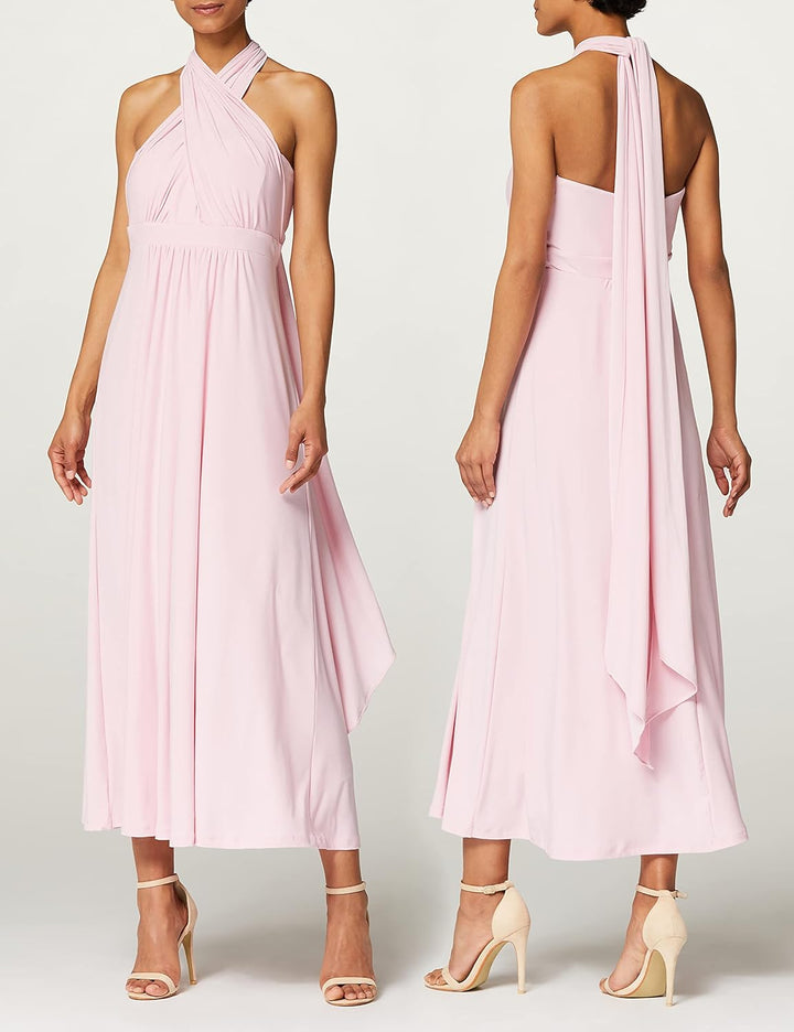 TRUTH & FABLE Damen Maxi A-Linien-Kleid, Rosa