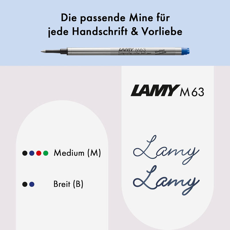 LAMY studio Tintenroller 365 - Rollpen aus Edelstahl strichmattiert in der Farbe Silber mit Griffstü