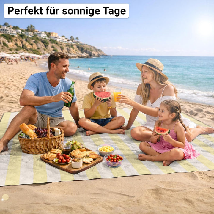HOEL Picknickdecke 200x200 cm wasserabweisend + isoliert - Strandmatte gepolstert XXL - Picknickdeck