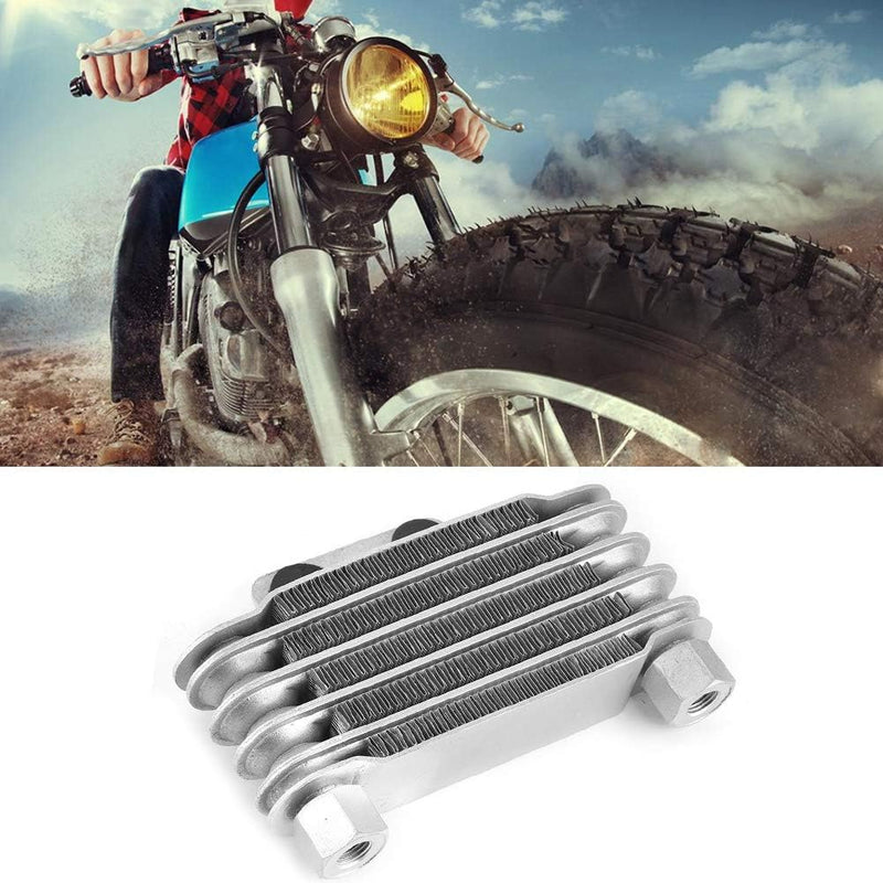 Bigking Ölkühler, 5 Reihen Universal Motorölkühler Kühler Kühler Ersatz für 125-250CC Motorrad Dirt