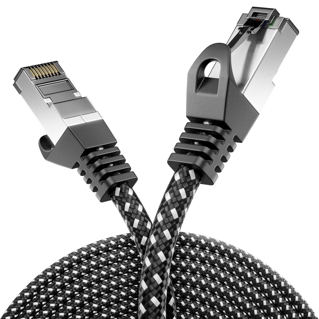deleyCON 20m CAT7 LAN Kabel - Netzwerkkabel mit Kupfer & Nylonmantel - AWG27 600 MHz 10 Gbit/s S-FTP