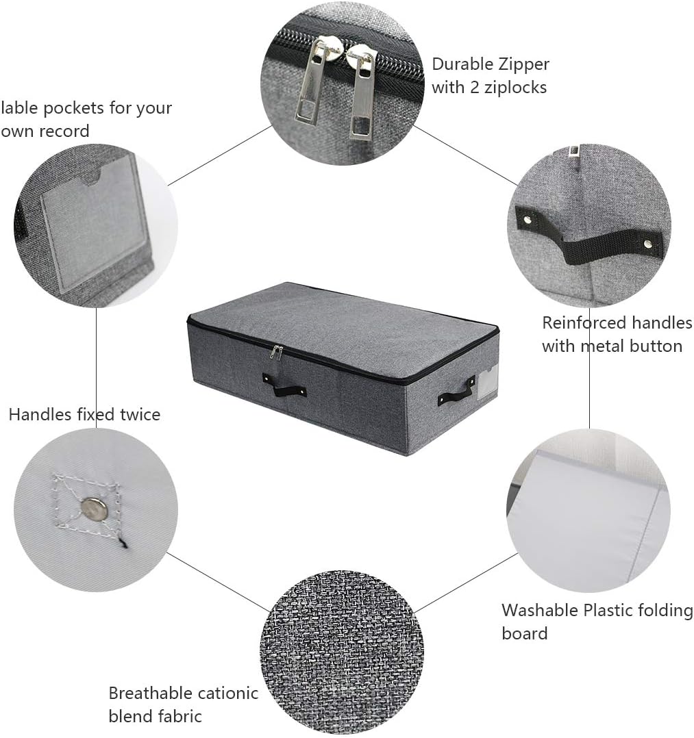 iwill CREATE PRO 3 Stück Unterbettkommode, Unterbett Aufbewahrungsbox mit deckel mit strapazierfähig