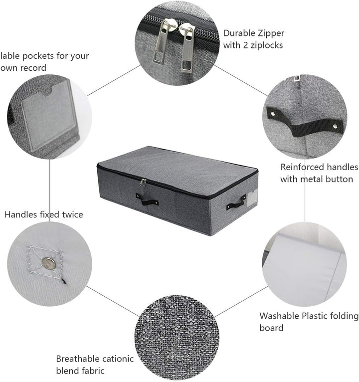 iwill CREATE PRO 3 Stück Unterbettkommode, Unterbett Aufbewahrungsbox mit deckel mit strapazierfähig