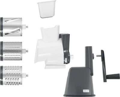 Lurch 200520 "Base & Soul" Trommelreibe zum Manuellem Hobeln und Reiben von Nüssen, Gemüse, Obst, Kä