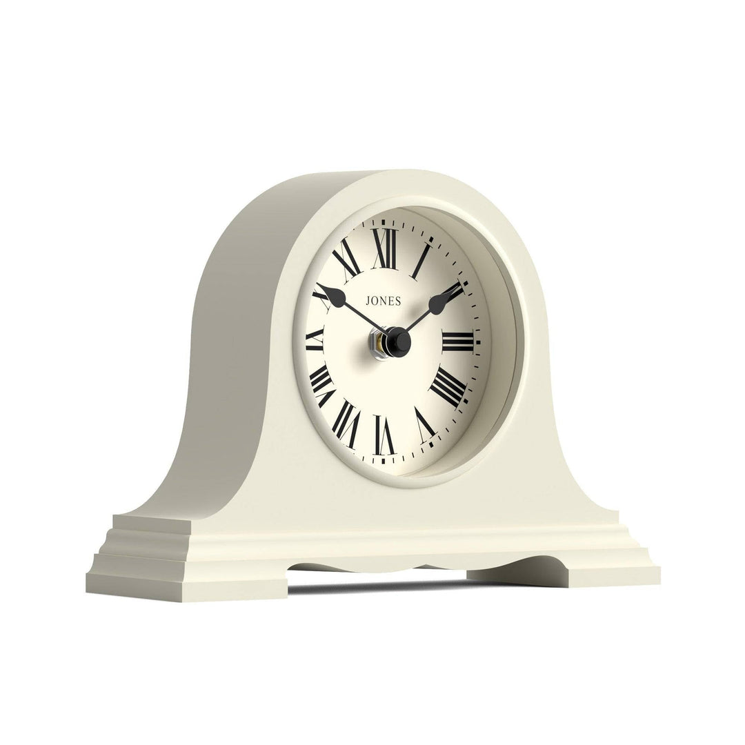 JONES CLOCKS® Speakeasy Tischuhr | Klassisches Napoleon|Hut|Design | Blasscreme | Römische Ziffern |