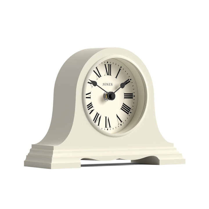 JONES CLOCKS® Speakeasy Tischuhr | Klassisches Napoleon|Hut|Design | Blasscreme | Römische Ziffern |
