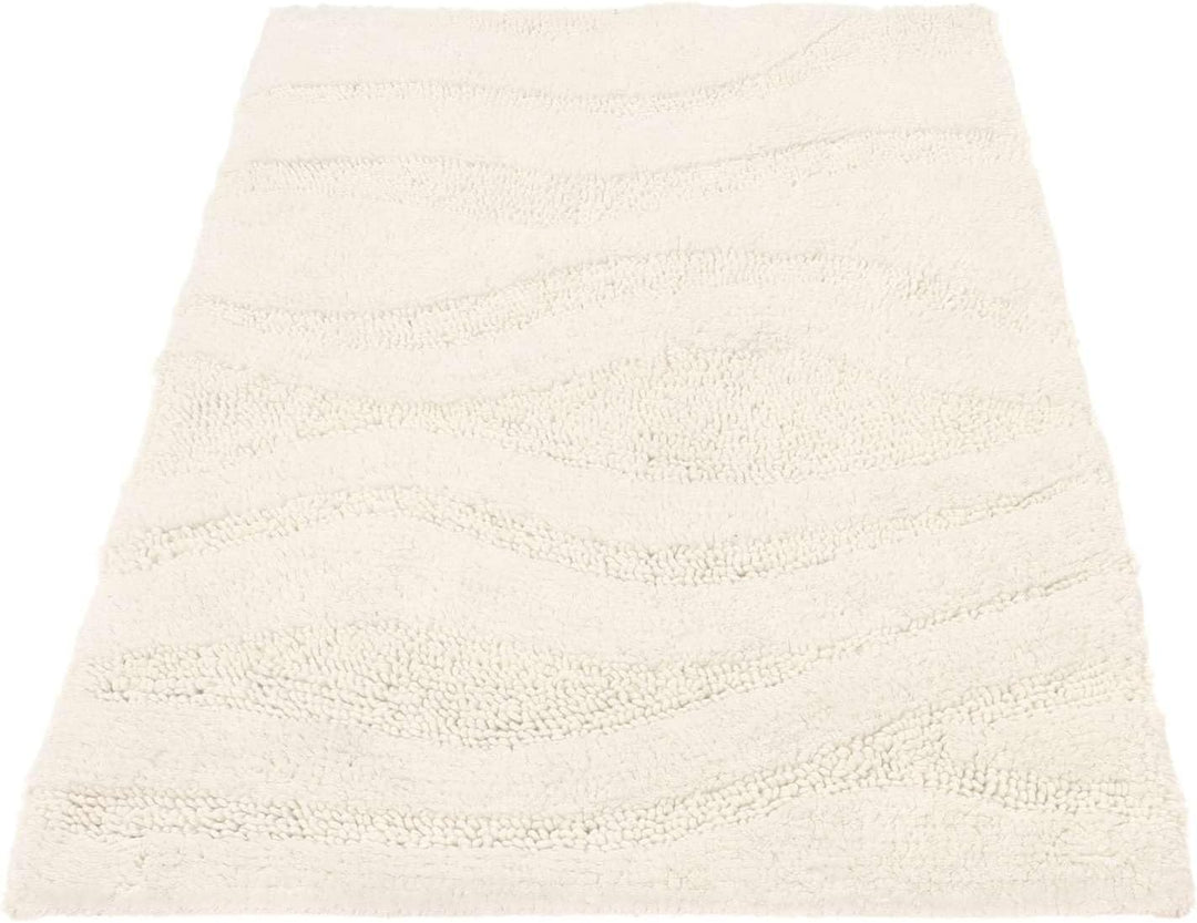 RugVista Badematte Breeze, 80 x 50 cm, Rechteckig, Mittelflor, Anti-Rutsch, Moderner Badteppich, Mas