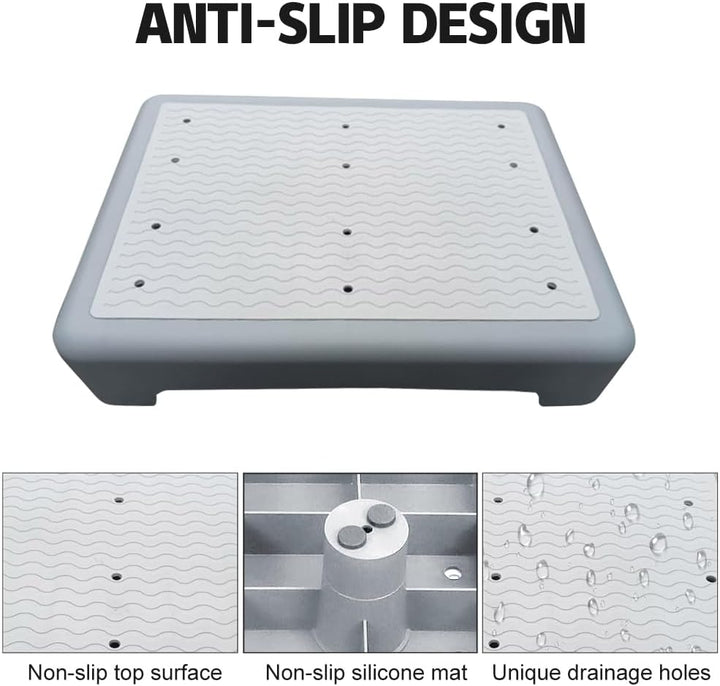 rutschfeste Halbtreppe 9 cm, 200 kg Tragkraft, Tragbare Aufstiegshilfe & Einstiegshilfe Trittleiter,