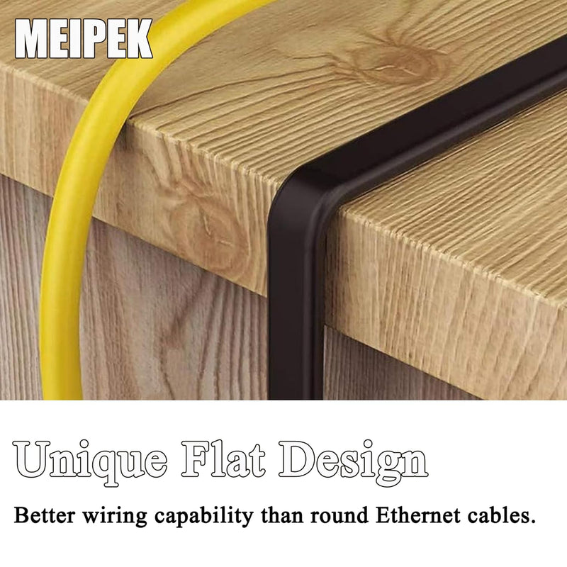 LAN Kabel 50 Meter Cat 6 Flach Wlan Kabel 50M Netzwerkkabel High Speed Schwarz Ethernet Kabel RJ45 K