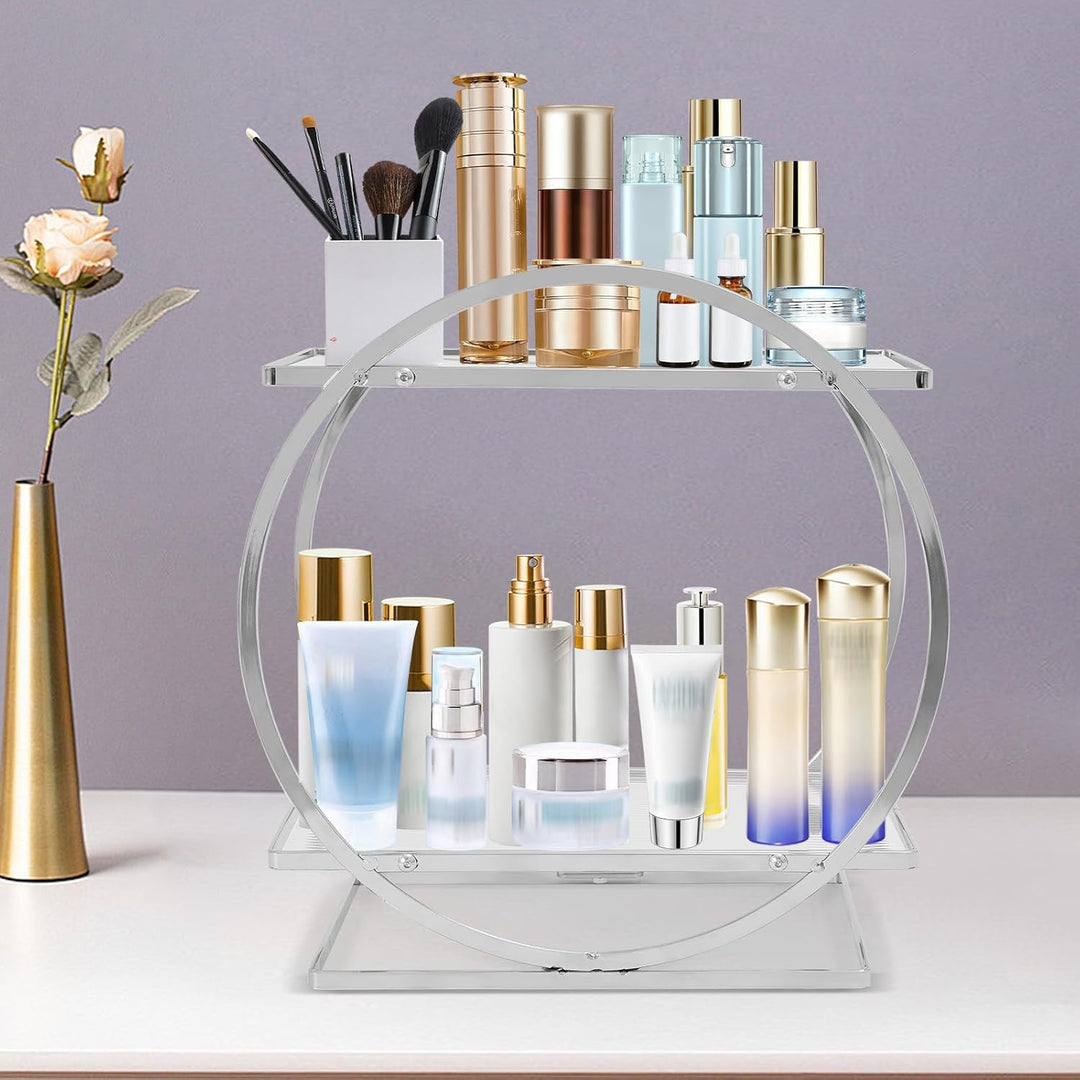 Makeup Organizer 2 stöckig Hautpflege Parfüm Organizer Perfume Storage Kosmetik Aufbewahrungsrega l2