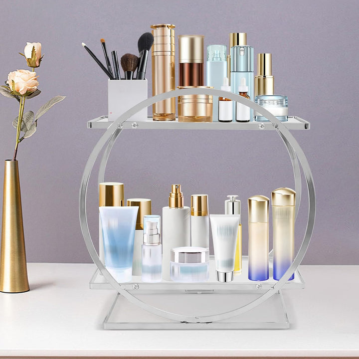 Makeup Organizer 2 stöckig Hautpflege Parfüm Organizer Perfume Storage Kosmetik Aufbewahrungsrega l2