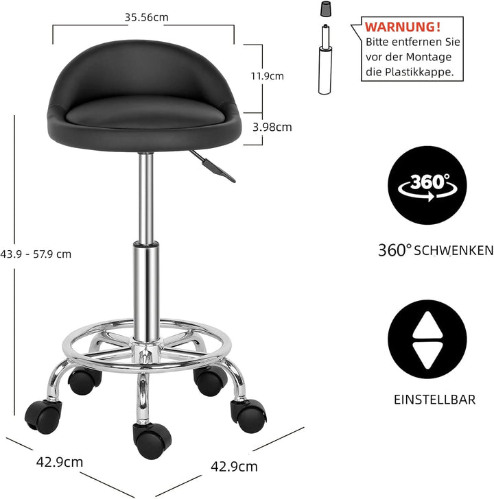 TactFire Rollhocker Drehhocker Arbeitshocker Praxishocker Drehstuhl Bürohocker mit Rollen Rollhocker