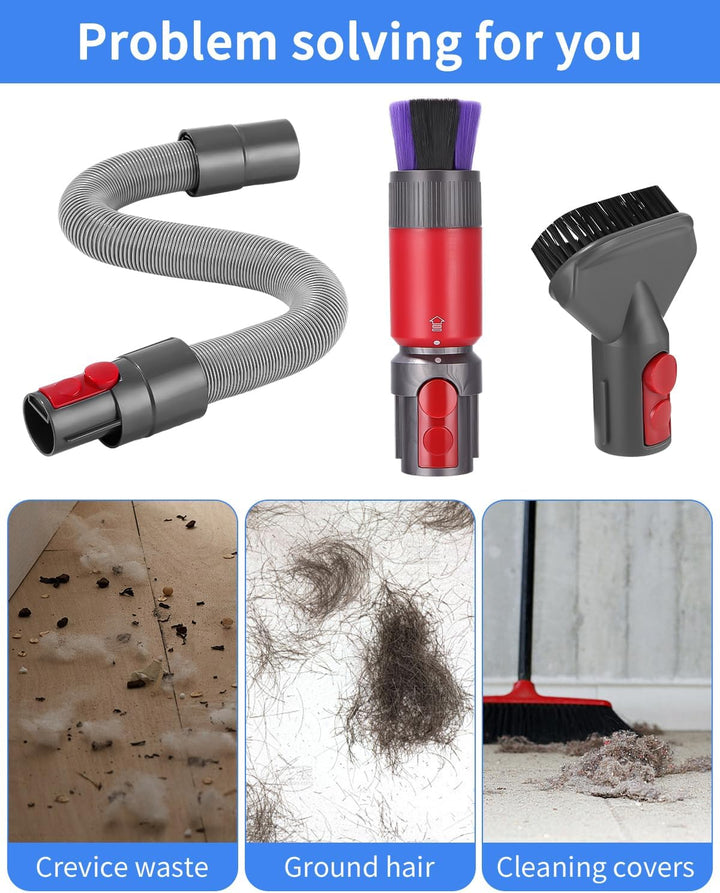 3 Rückstandsloser Staubpinsel Staubsauger Zubehör,Kratzfreie Staubbürste V15/V8/V10/V11/V12 mit Flex