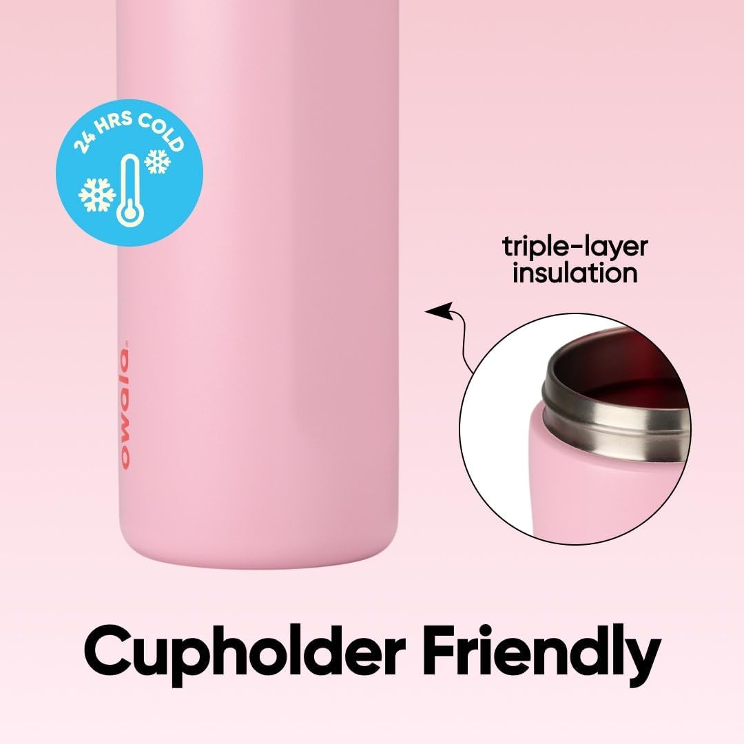 Owala FreeSip Isolierte Edelstahl Trinkflasche mit Strohhalm, 710 ml – BPA-frei, optimal für Sport,
