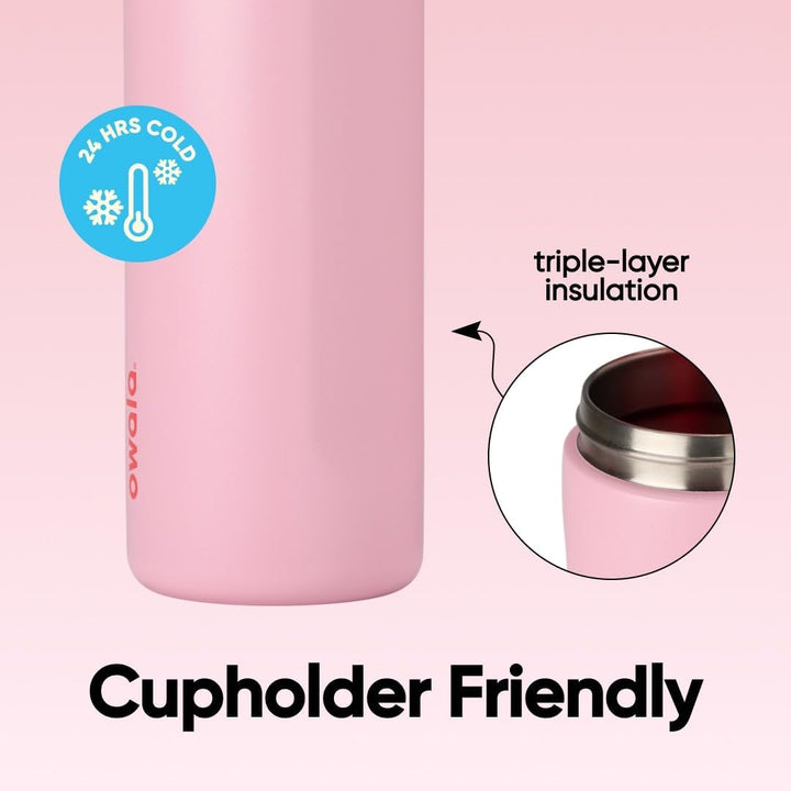 Owala FreeSip Isolierte Edelstahl Trinkflasche mit Strohhalm, 710 ml – BPA-frei, optimal für Sport,
