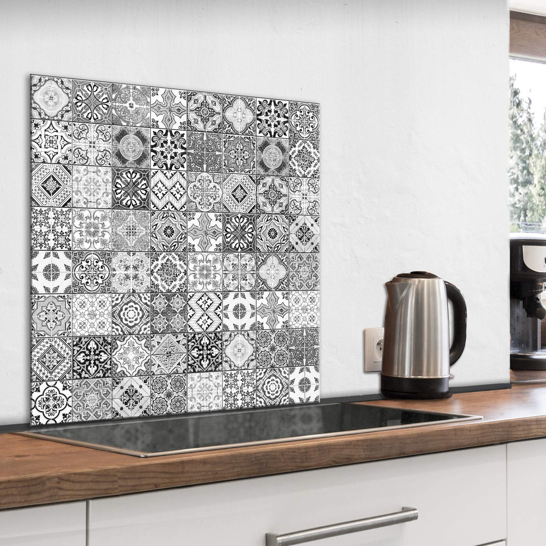 murando Spritzschutz Glas für Küche 80x80 cm Küchenrückwand Küchenspritzschutz Fliesenschutz Glasbil