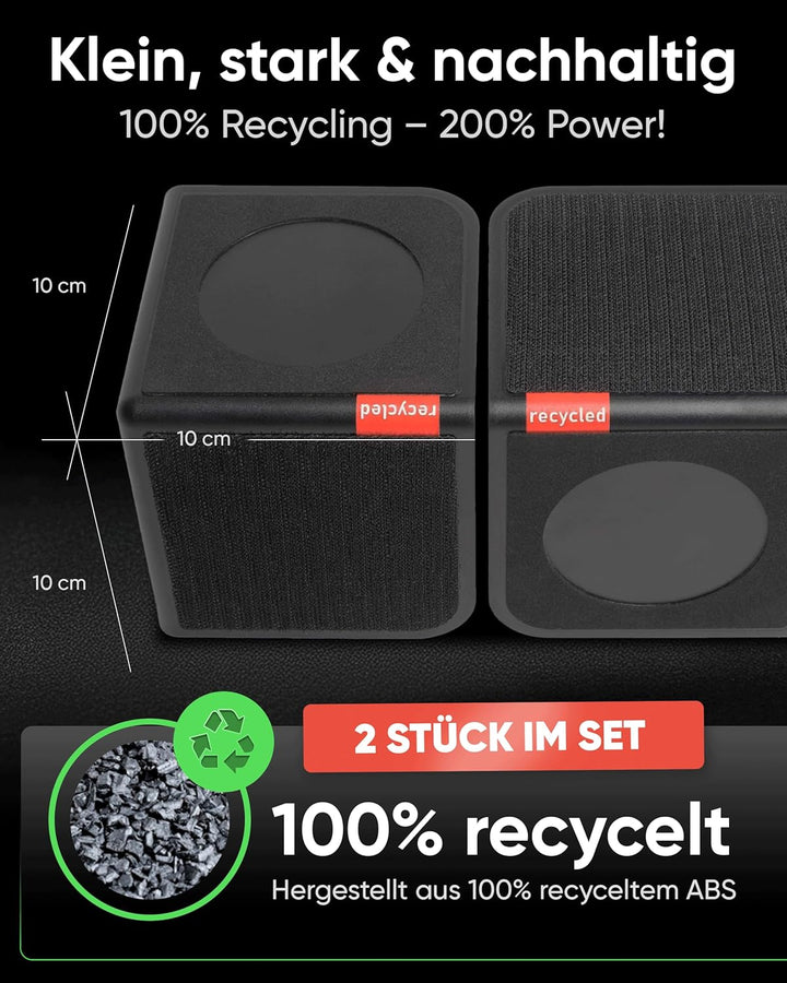rati Nook 2x Kofferraum Organizer Klett & Antirutschpads [100% Recycelt] Gepäckfixierung Kofferraum