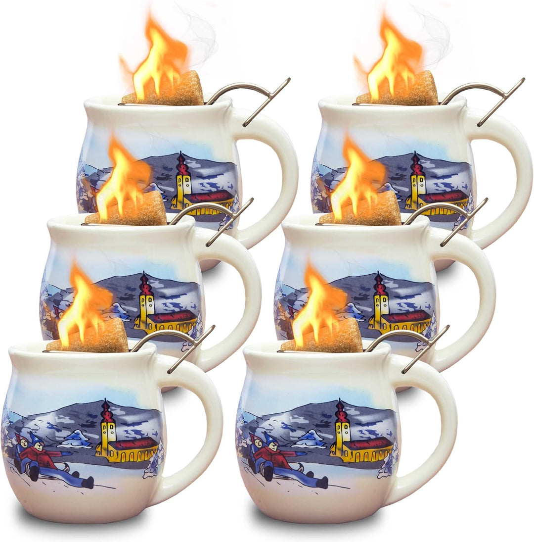 Feuerzangentasse 6er im Karton, Weiss/Winter - für Feuerzangenbowle Weiss / Winter