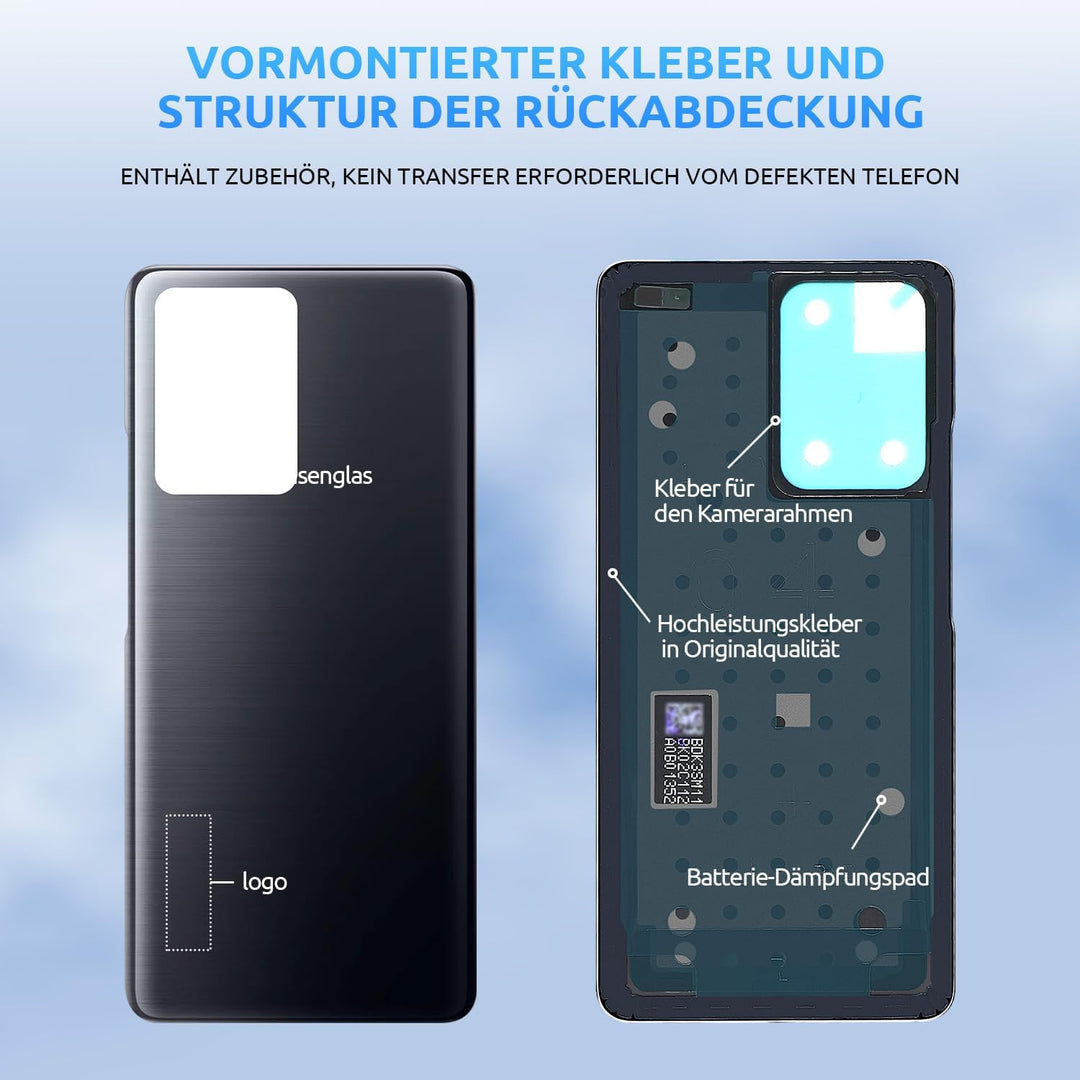 Eonpam Akkudeckel für Xiaomi Mi 11T / Mi 11T Pro Rückseite Glas Original Backcover Back Glas Ersatz