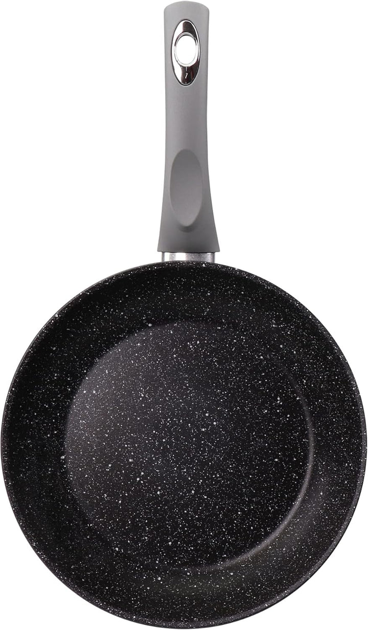 STONELINE Gourmundo Made in Germany Bratpfanne 24 cm, antihaft beschichtete Pfanne mit echten Steinp