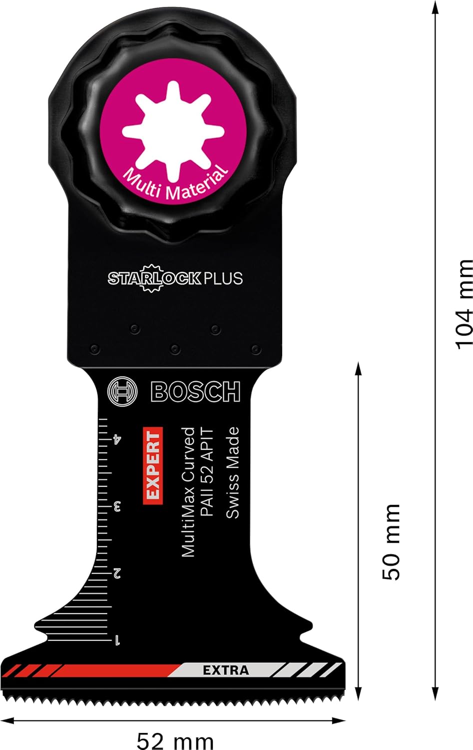Bosch Professional 1x Sägeblatt Expert MultiMax PAII 52 APIT (für Edelstahlbleche, Breite 52 mm, Zub